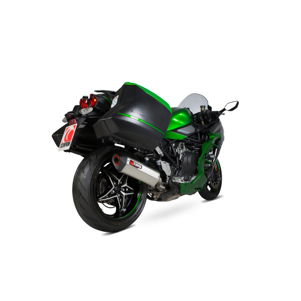 Scorpion Exhaust Kawasaki Ninja H2-SX / H2-SX SE 2018 - 2020 Serket Parallel Slip-on Brushed Stainless Steel Sleeve